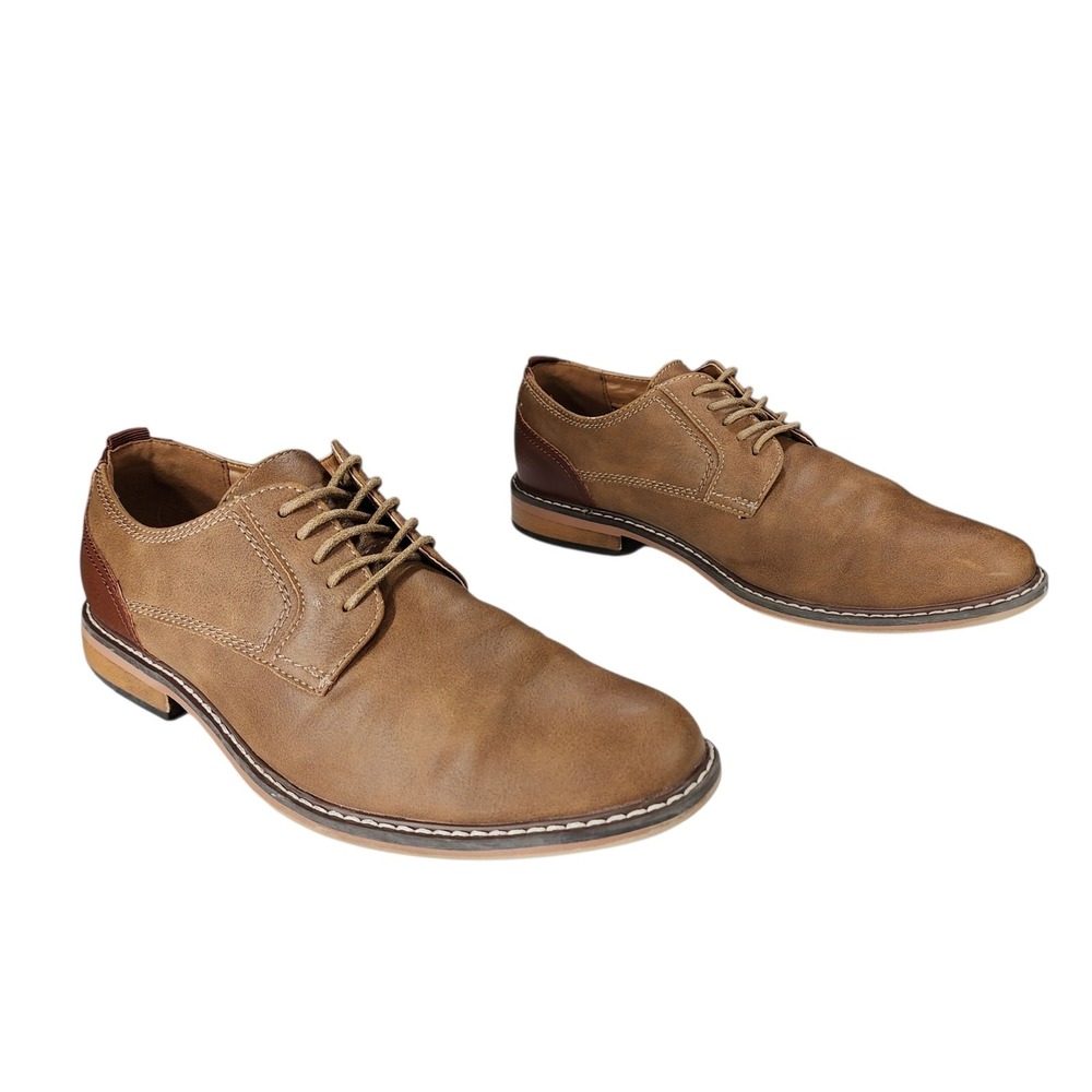 Madden Oxfords sz 8.5 Mens M-ALLOU Cognac‎ Brown Dress Shoes Derby Lace Up READ